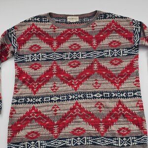 Ralph Lauren Denim & Supply Women's Aztec Pullover Cotton Knit Sweater Size Medi